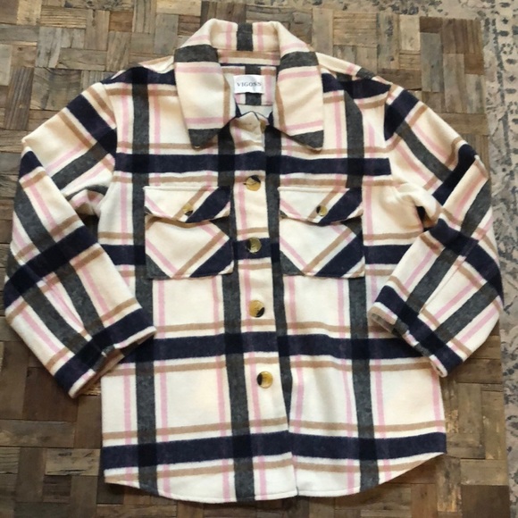 Vigoss | Tops | Vigoss Plaid Wool Blend 